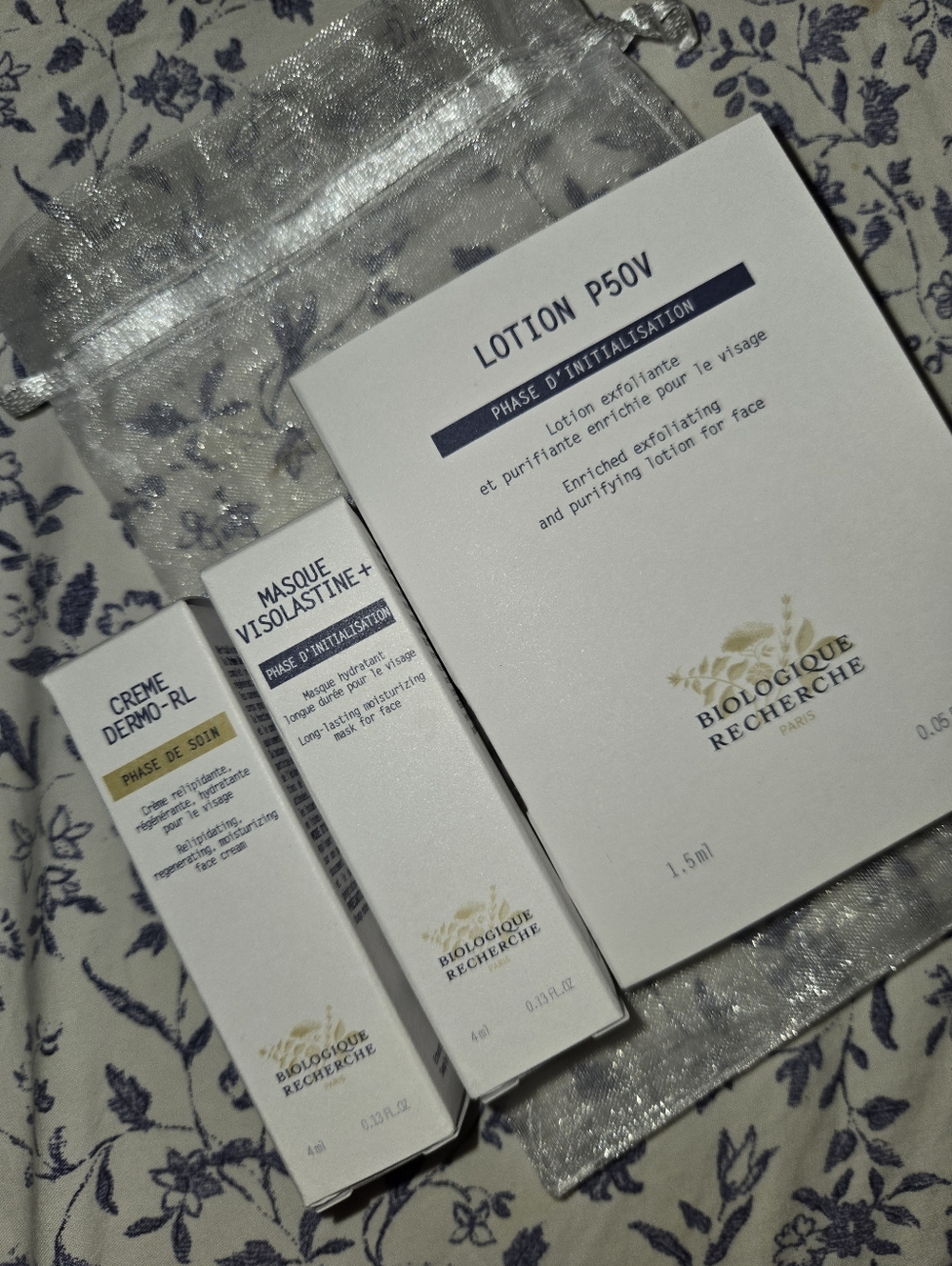 Biologique Recherche 3 SAMPLES Lotion P50V, Masque Visolastine+,Creme Dermo- RL